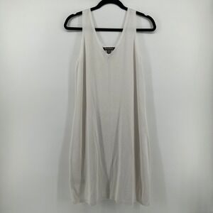 Tommy Bahama Women White Cotton Blend Knit Midi Tank Dress L/G Casual Resortwear